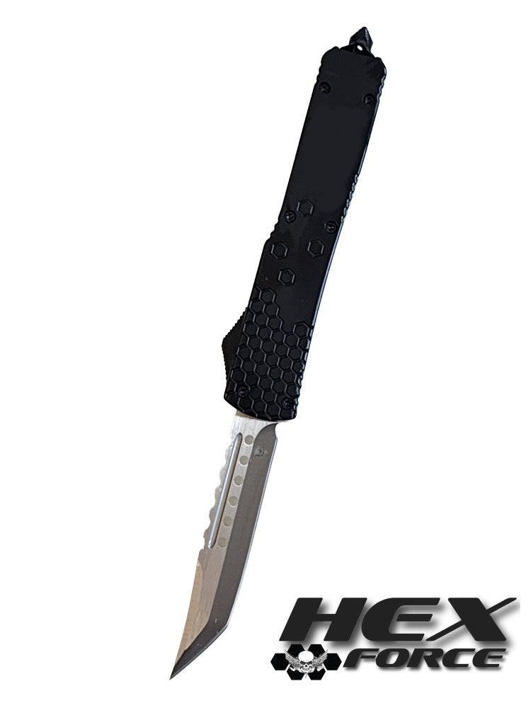 Venom Hex Force OTF Knife - Black (Satin Spartan 3.25")