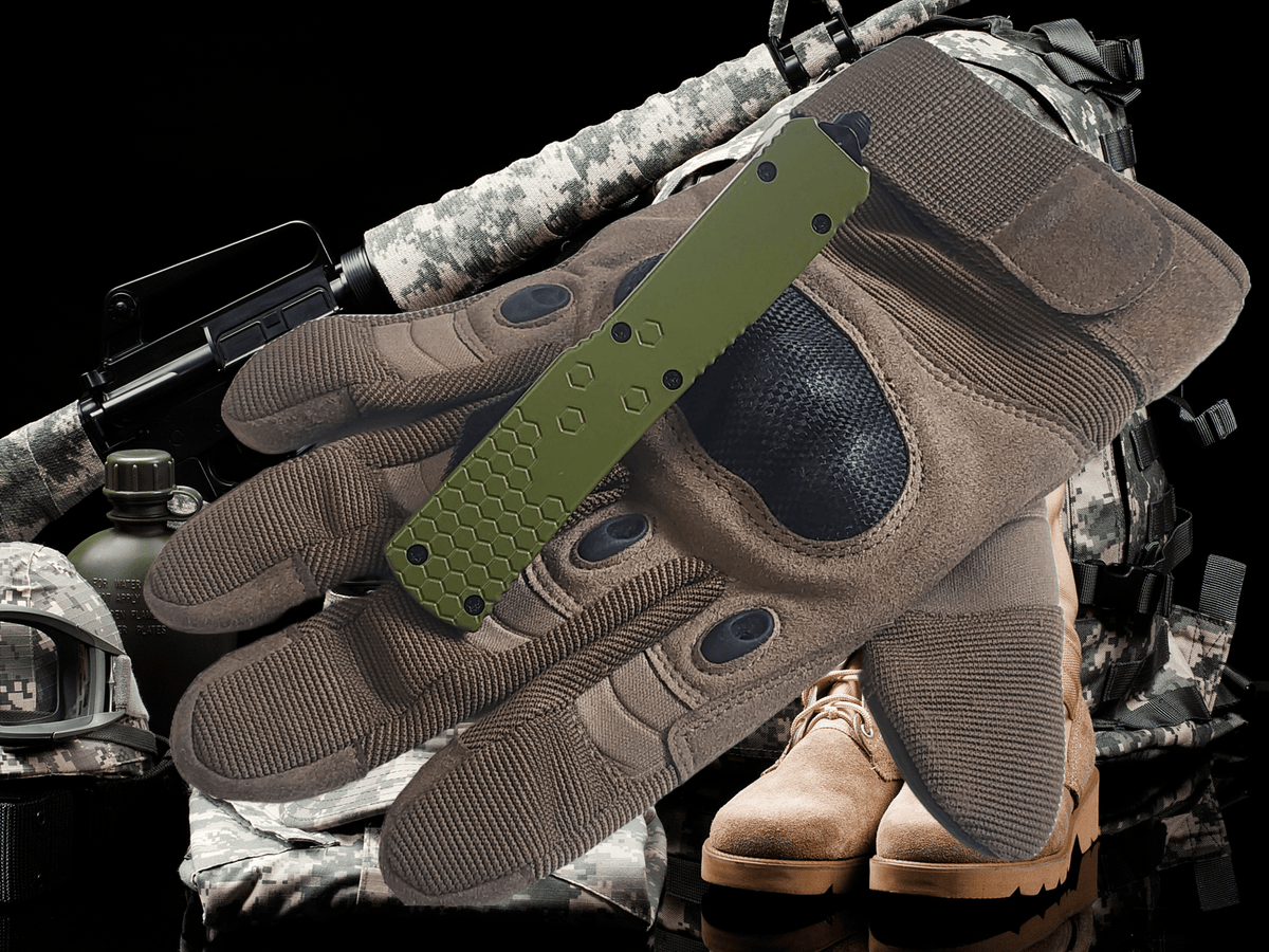 Venom Hex Force OTF Knife - OD Green (Satin Bowie 3.25").
