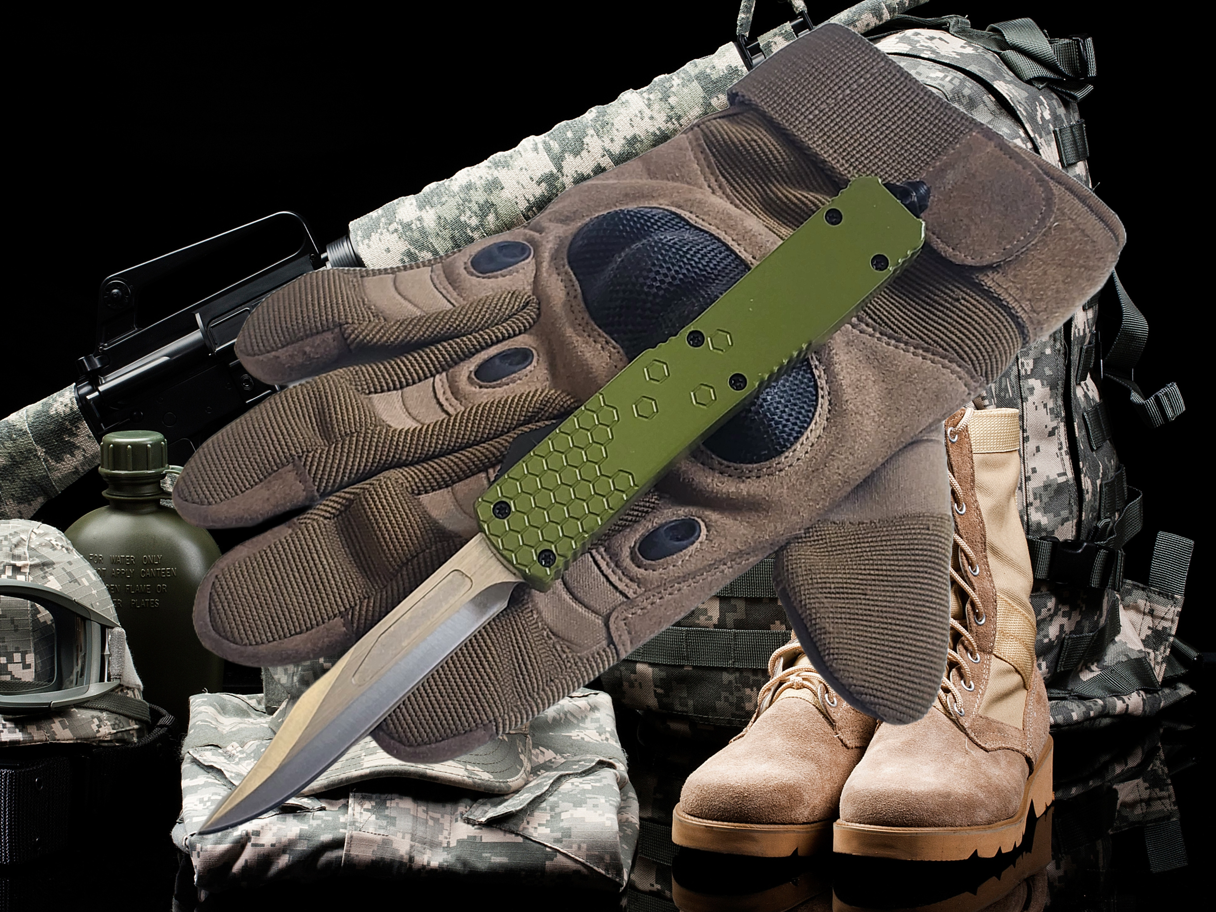 Venom Hex Force OTF Knife - OD Green (Satin Bowie 3.25").