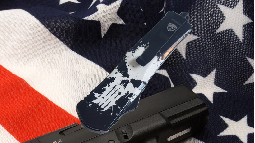 Venom Punisher 692 Combat Edition OTF Knife - Black (Double Edge 3.40").