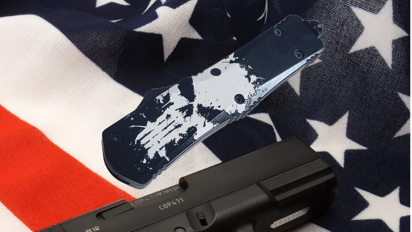 Venom Punisher 692 Combat Edition OTF Knife - Black (Double Edge 3.40").