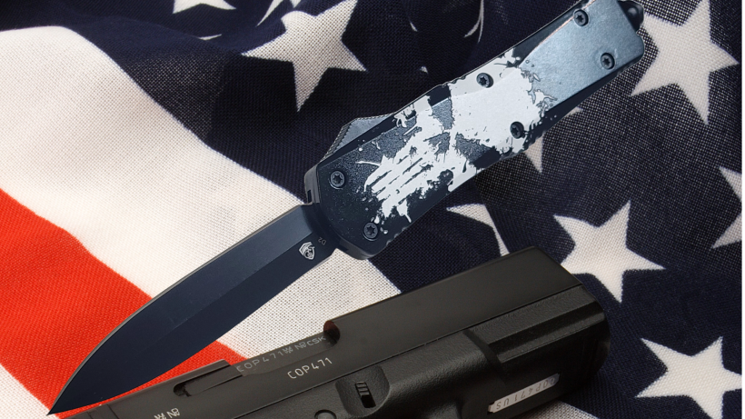 Venom Punisher 692 Combat Edition OTF Knife - Black (Double Edge 3.40").