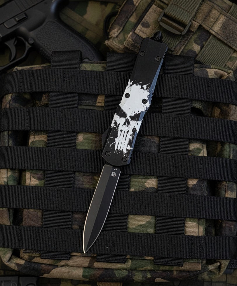 Venom Punisher Edition 692 OTF Knife - Black (DE 3.40")