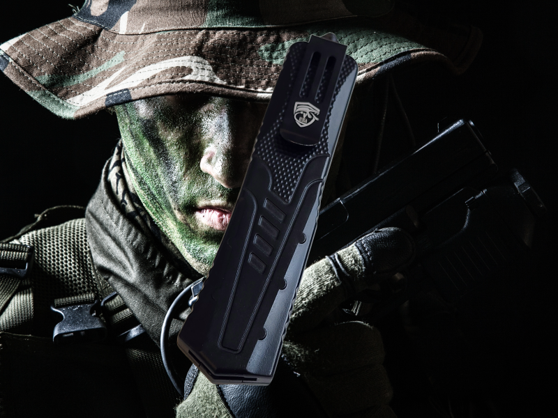 Venom Recon 3 Automatic OTF Knife - Black (Satin Tanto Par Ser 3.25").