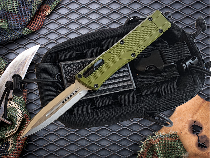 Venom S.T.A.L.K.E.R. OTF Knife - OD (Satin Double Edge 3.25").