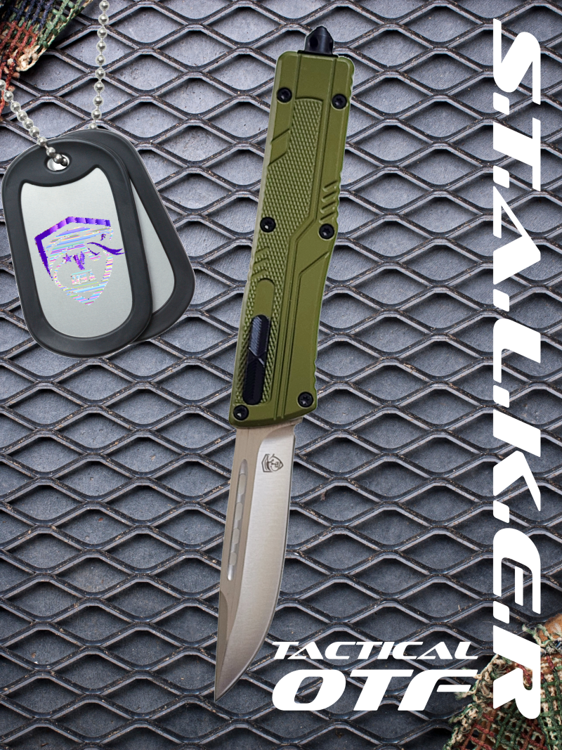 Venom S.T.A.L.K.E.R. OTF Knife - OD (Satin Drop Point 3.25").