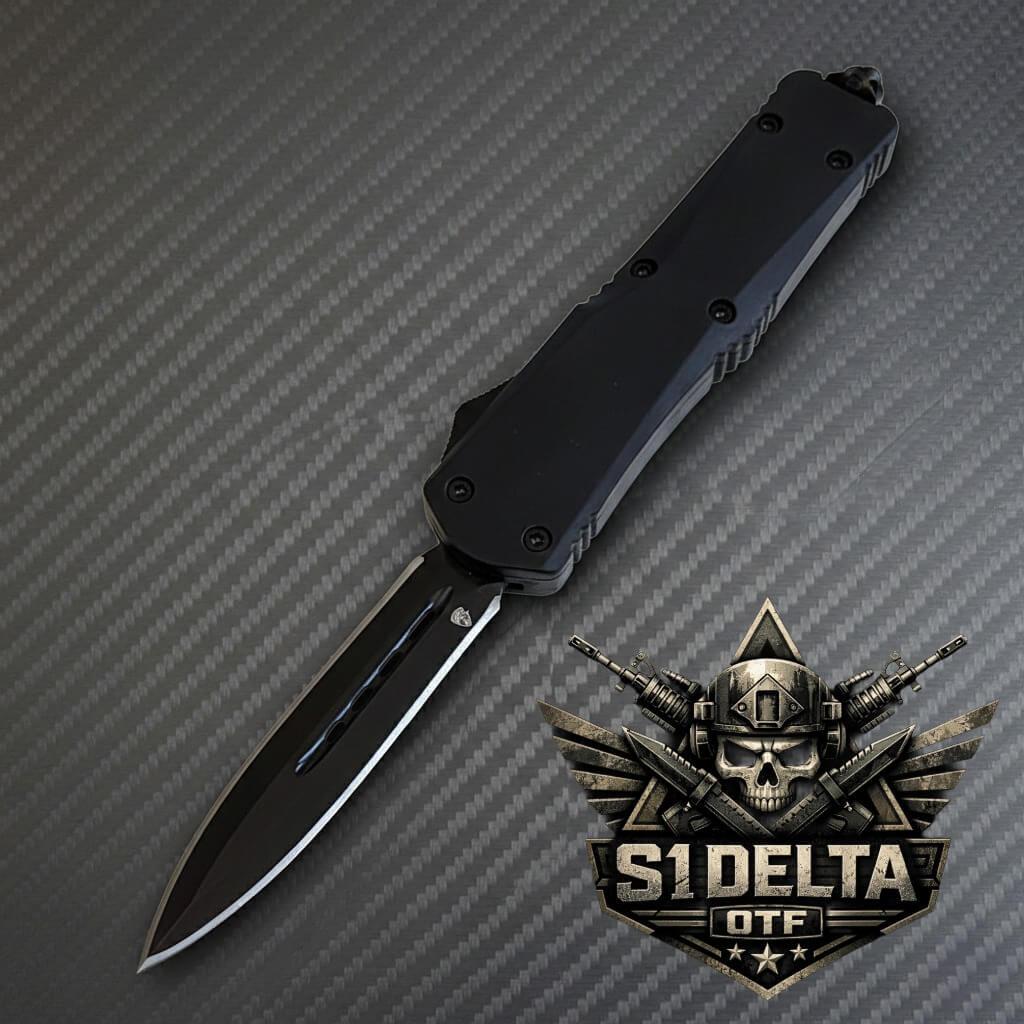 Venom S1 Delta D/A Automatic OTF Knife in Black DE, premium design with sleek venom-inspired aesthetics