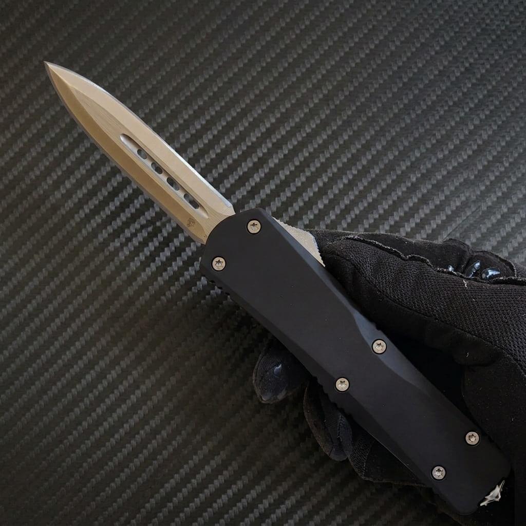 Venom S1 Delta D/A Automatic OTF Knife in Satin DE finish - luxury blend of precision, durability, and elegance