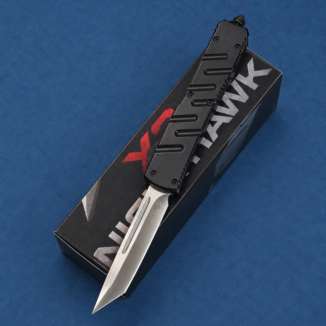 Venom USA Hex Force OTF Automatic Knife – Black Satin Tanto 3.25