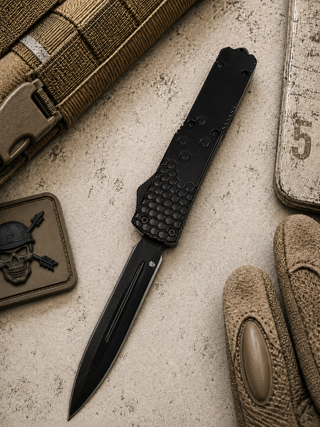 Venom USA™ HEX Force OTF Automatic Knife – Black (3.25 Black DE)