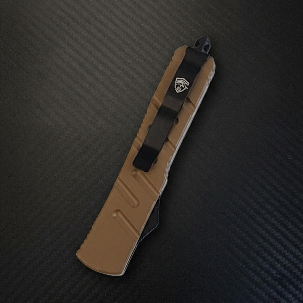 Venom X3 Nighthawk D/A Auto OTF Knife - Tan (Satin Tanto)