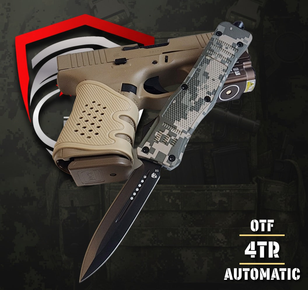 Venom 4TR ELITE OTF Knife in ACU Camo, precision craftsmanship for tactical use and outdoor durability