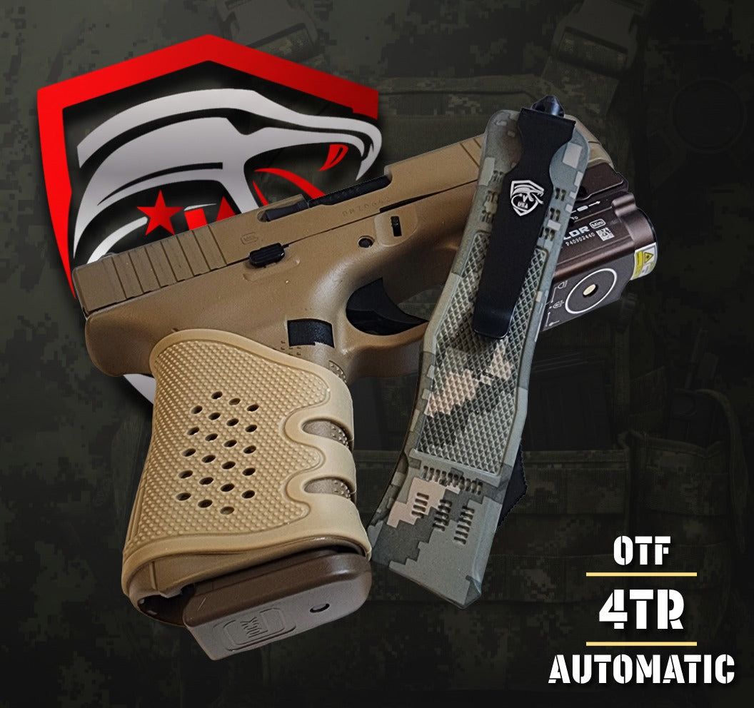 Venom 4TR ELITE OTF Knife in ACU Camo, precision craftsmanship for tactical use and outdoor durability