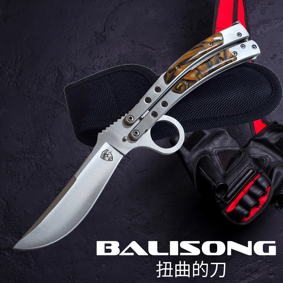 Venom Ultimate Warrior Balisong Butterfly Knife (Satin 3.55").