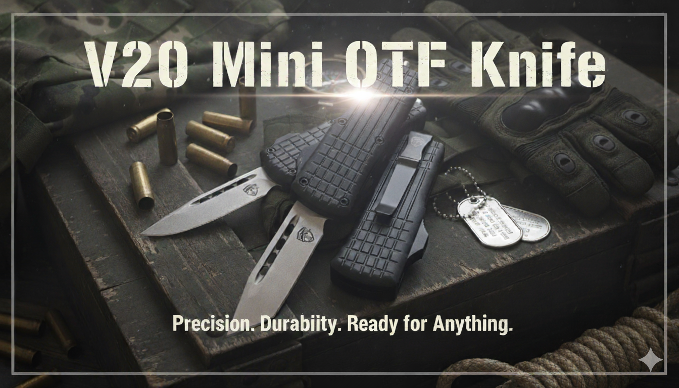 Compact OTF Knife with black Handle for Sale - Tactical Sporting Goods