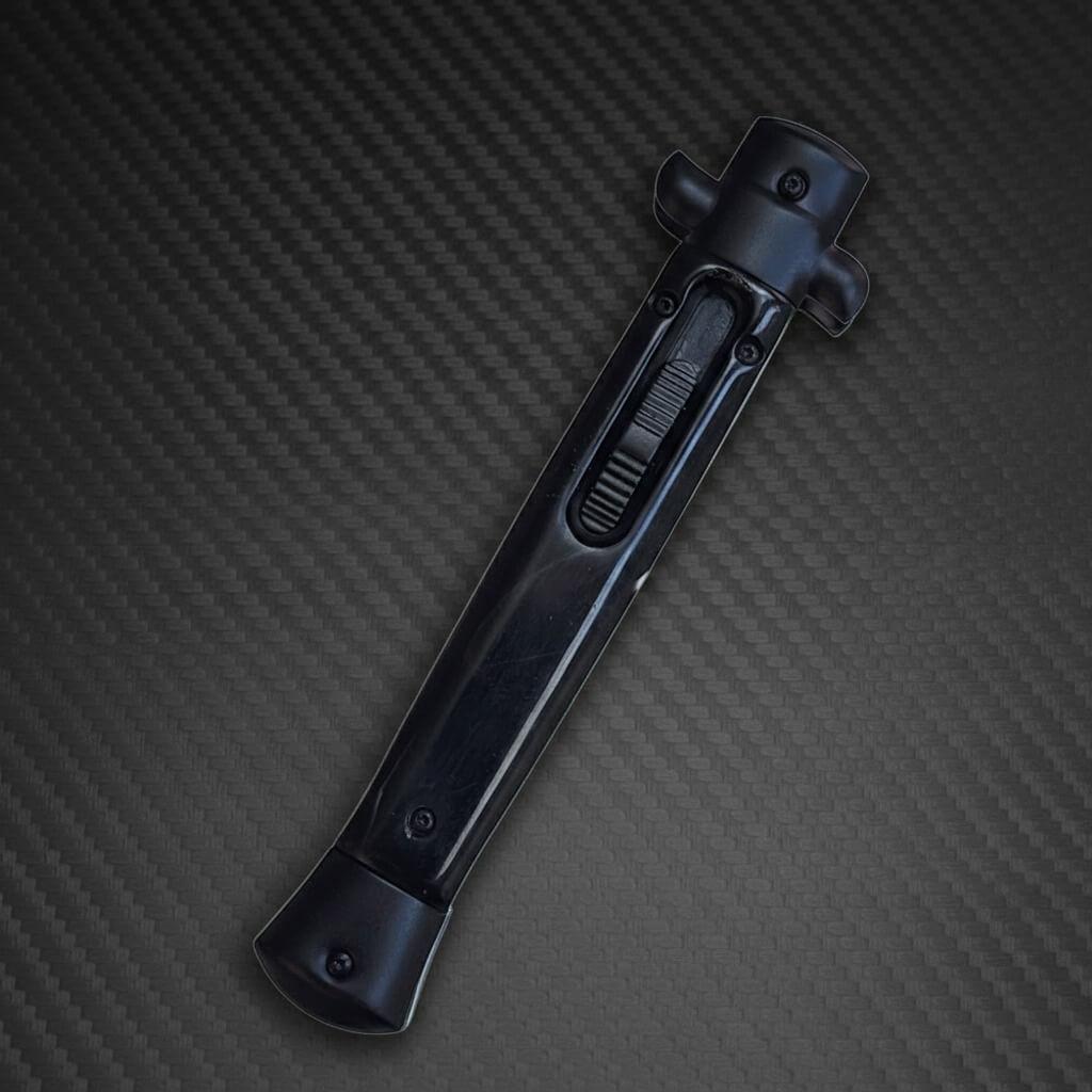 11 Italian Mafia Stiletto OTF Knife - Fractured Onyx Black Bayonet, luxury design with premium craftsmanship