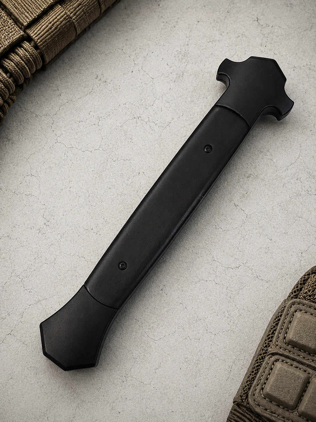 13 Tactical DA Stiletto OTF Knife - Black (Satin Plain Bayonet)