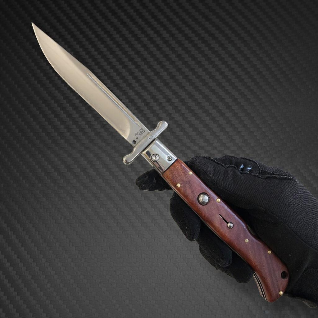 AKC 11" Italian Roma Swinguard Automatic - Wood (4.62" Polished)