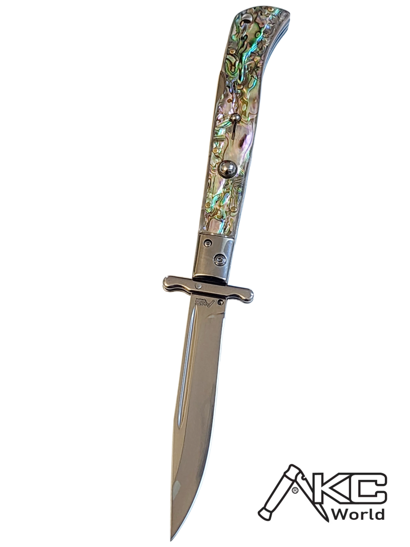 Switchblade Knives with Abalone Handles - AKC Knives - Affordable Switchblade Knife