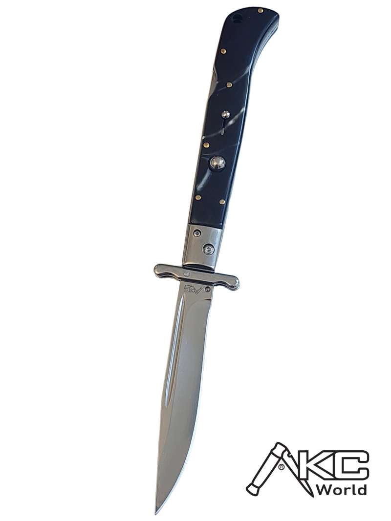 AKC 11" Italian Roma Swinguard Automatic Knife - Ebony Swirl (4.62" Polished)