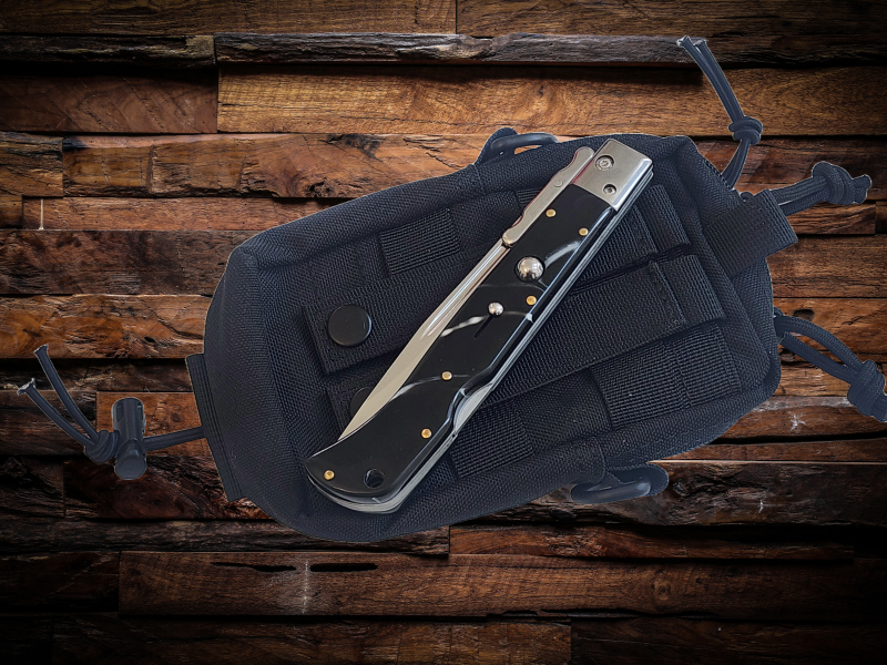 AKC 11" Italian Roma Swinguard Automatic Knife - Ebony Swirl (4.62" Polished)