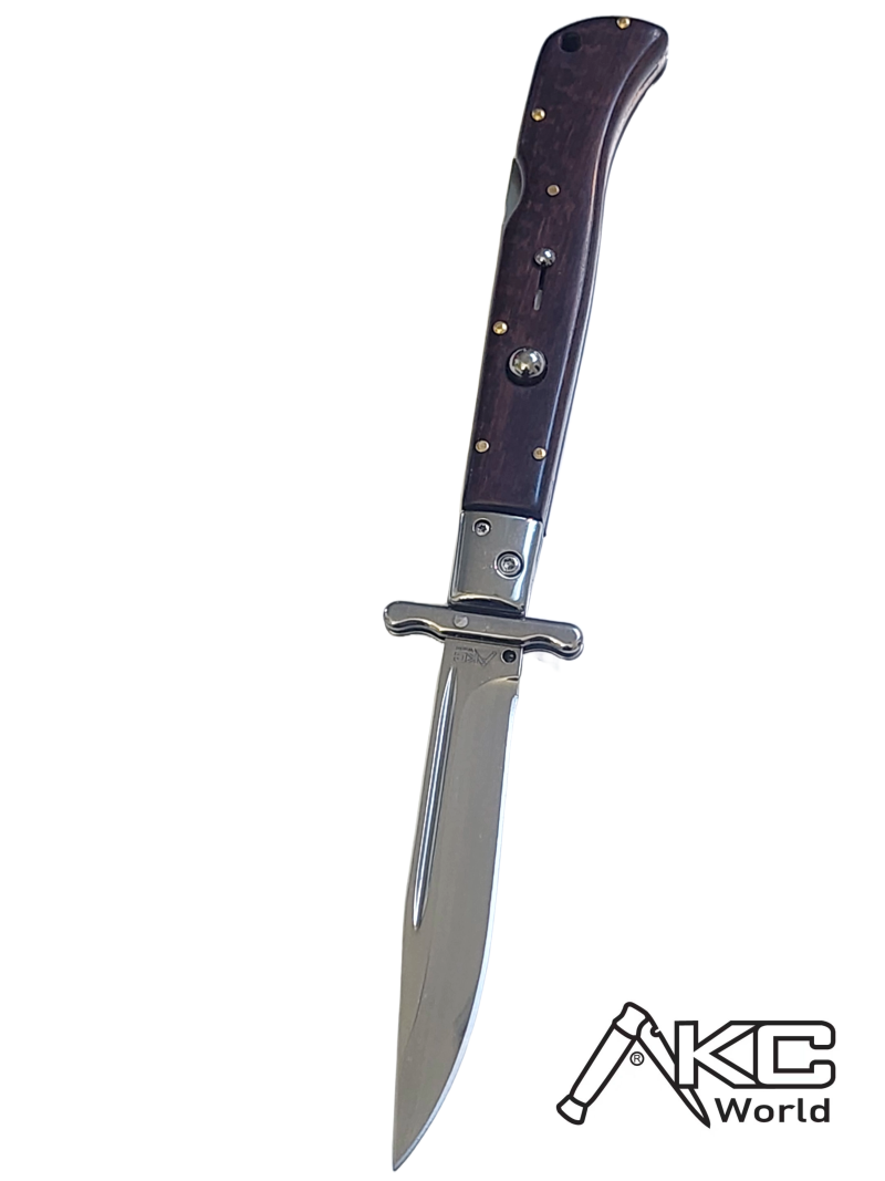 AKC 11" Italian Roma Swinguard Automatic Knife - Snakewood (4.62" Polished)