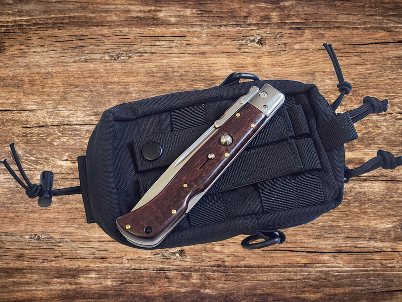 AKC 11" Italian Roma Swinguard Automatic Knife - Snakewood (4.62" Polished)