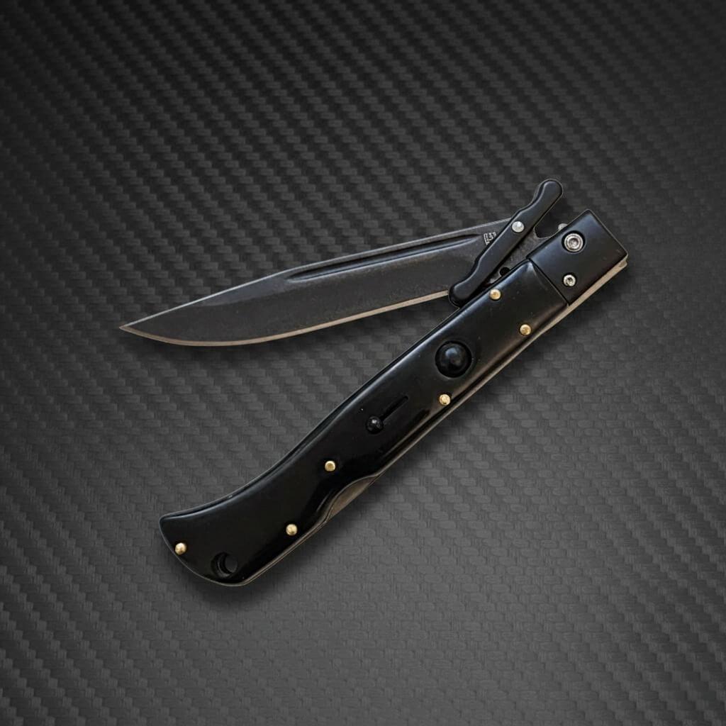 AKC 11 Roma Swinguard Tactical Blackout Edition with 4.62-inch black blade, durable and sleek design