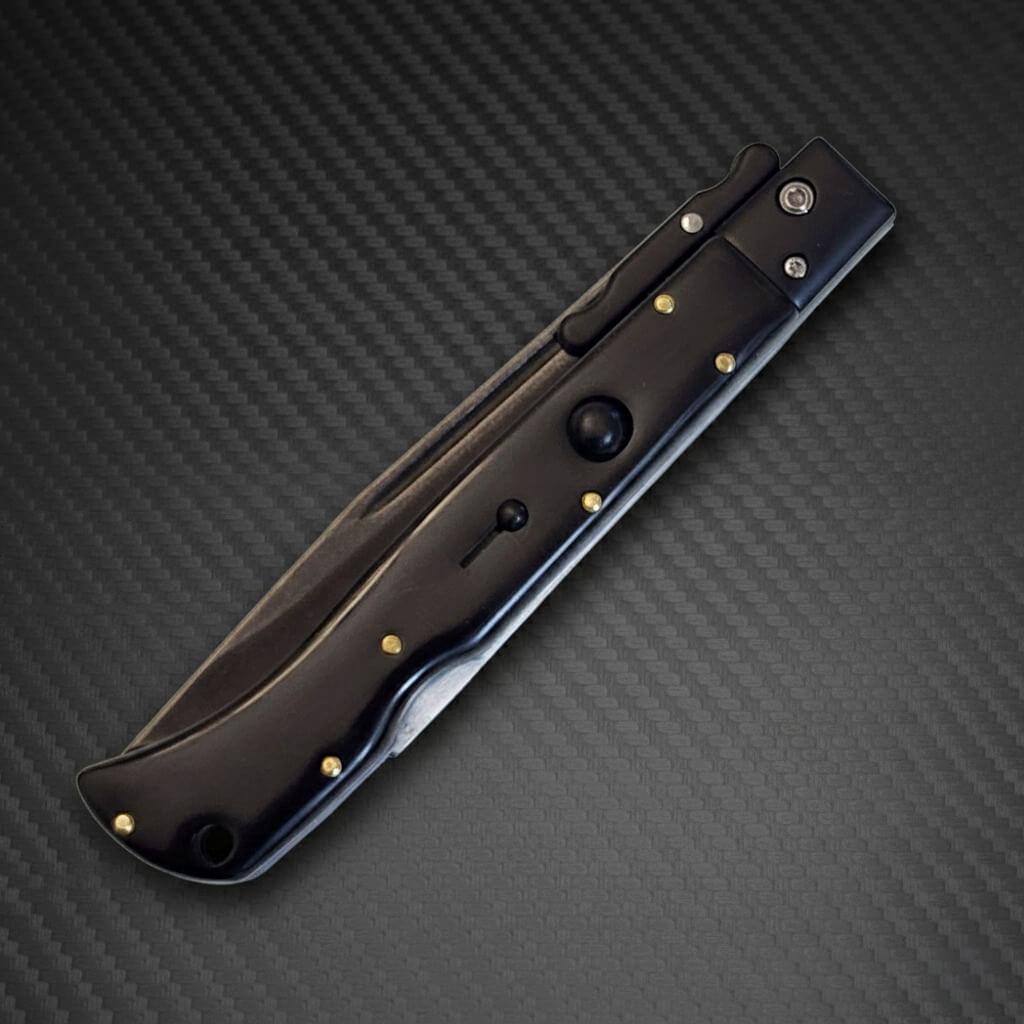 AKC 11 Roma Swinguard Tactical Blackout Edition with 4.62-inch black blade, durable and sleek design