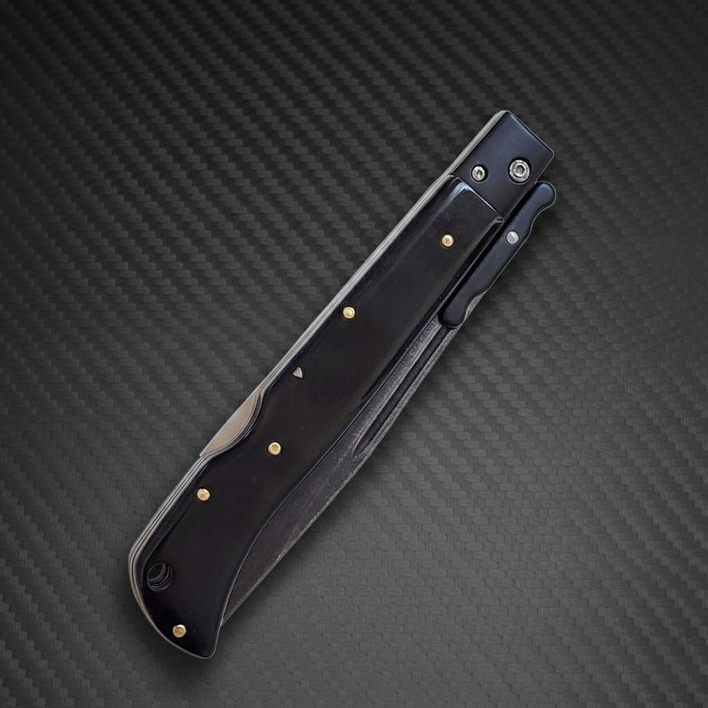 AKC 11 Roma Swinguard Tactical Blackout Edition with 4.62-inch black blade, durable and sleek design