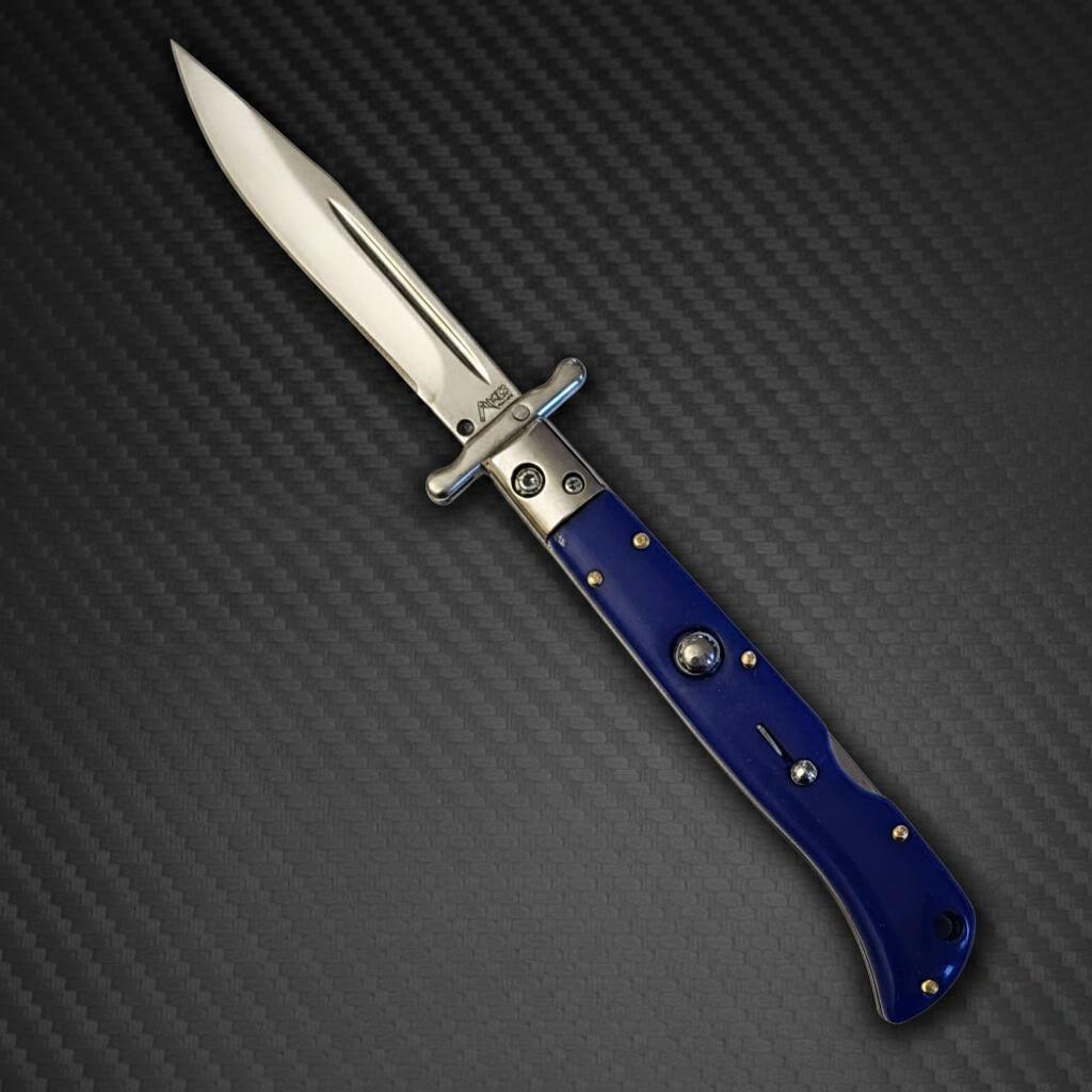 AKC 9" Italian Roma Swinguard Automatic - Blue (3.75" Polished)