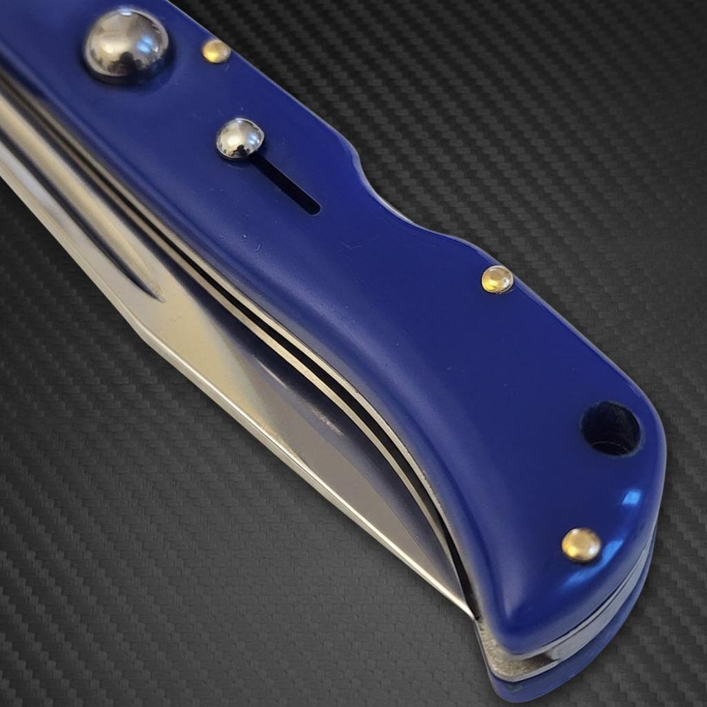 AKC 9" Italian Roma Swinguard Automatic - Blue (3.75" Polished)