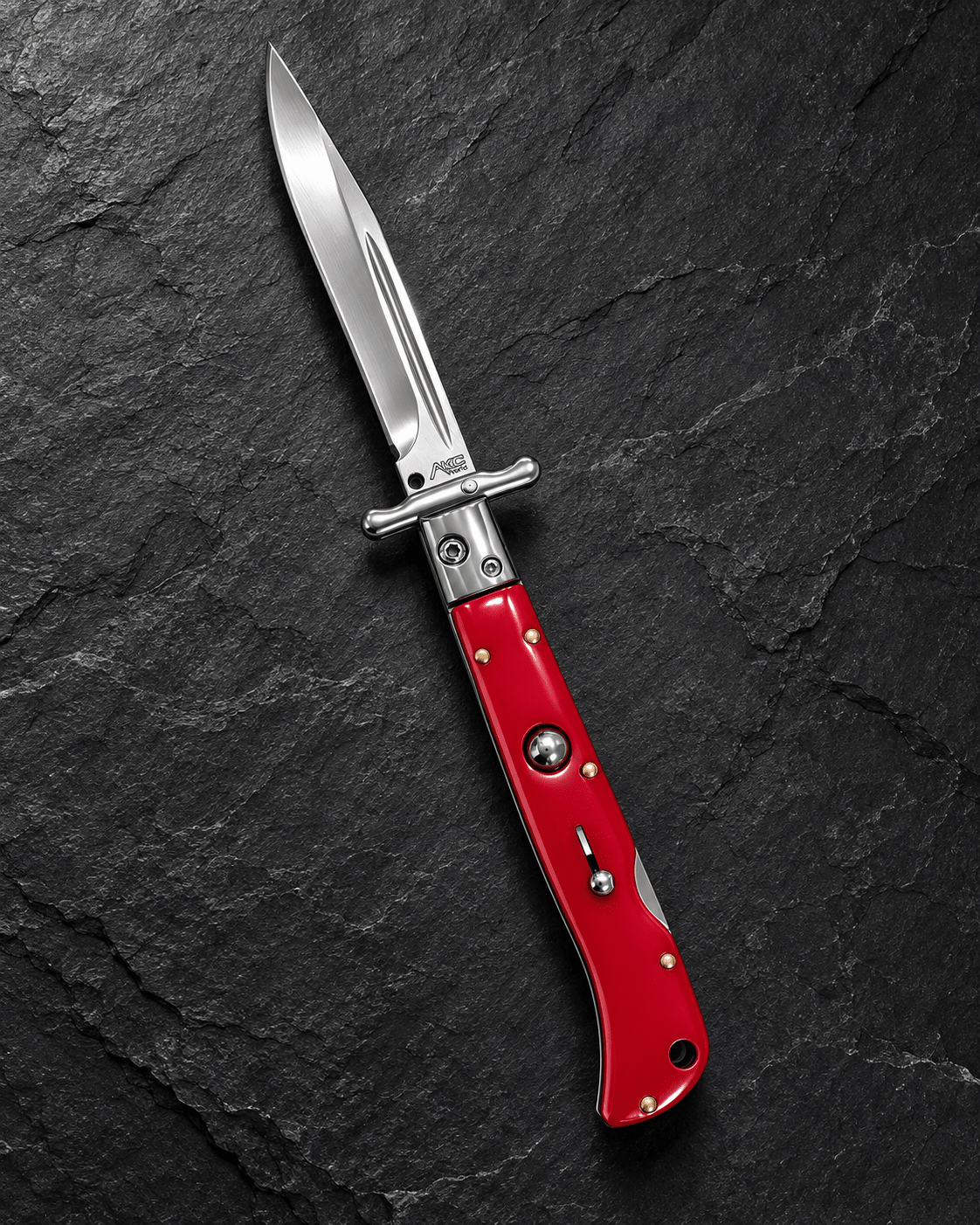AKC 9 Italian Roma Swinguard Automatic - Red (3.75 Polished)