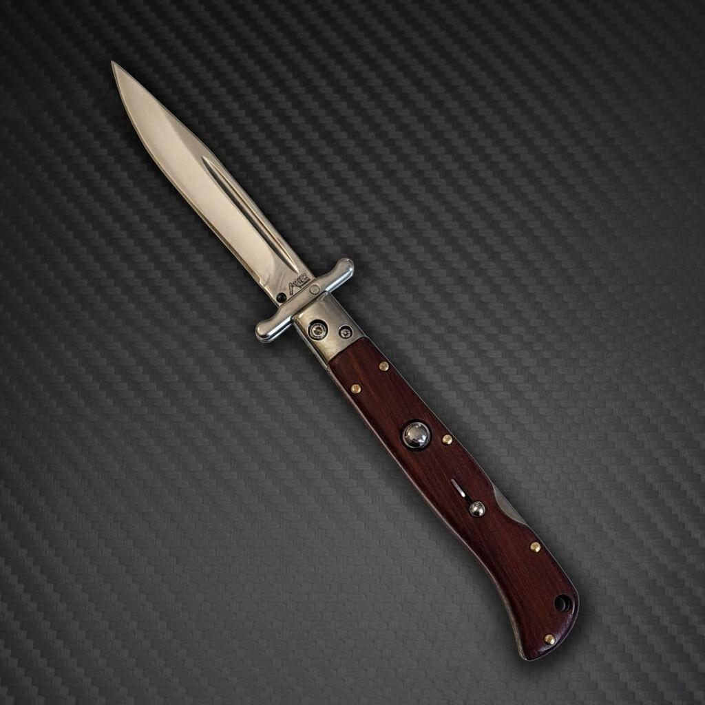 AKC 9" Italian Roma Swinguard Automatic - Wood (3.75" Polished)