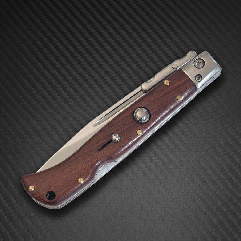 AKC 9" Italian Roma Swinguard Automatic - Wood (3.75" Polished)