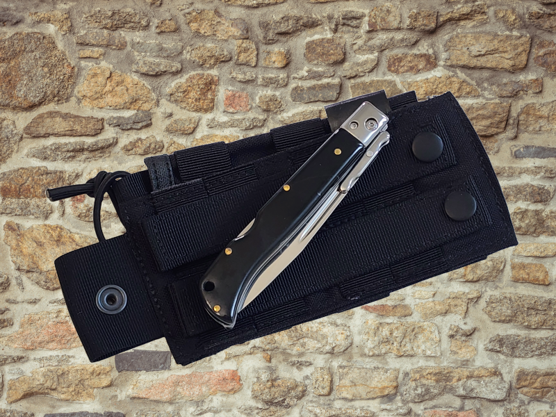 AKC 9" Italian Roma Swinguard Automatic Knife - Ebony Swirl (3.75" Polished).