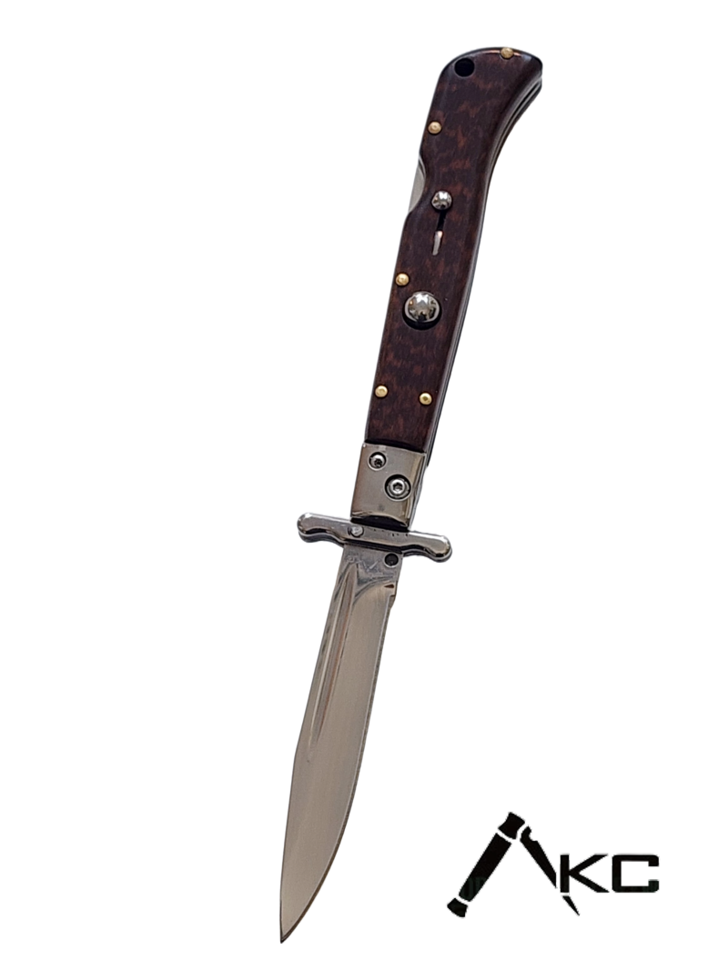 AKC 9" Italian Roma Swinguard Automatic Knife - Snakewood (3.75" Polished)