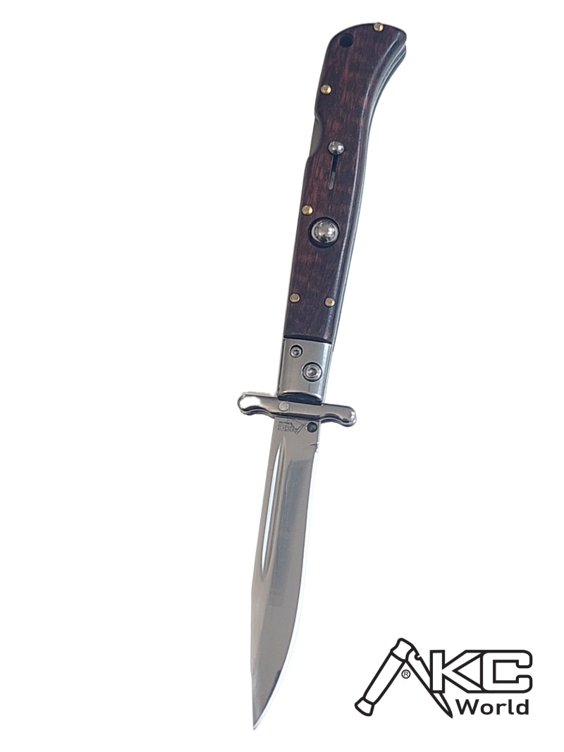 AKC 9" Italian Roma Swinguard Automatic Knife - Snakewood (3.75" Polished)
