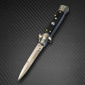 AKC 9" Italian Stiletto Black Automatic Knife - (3.75" Bayonet)