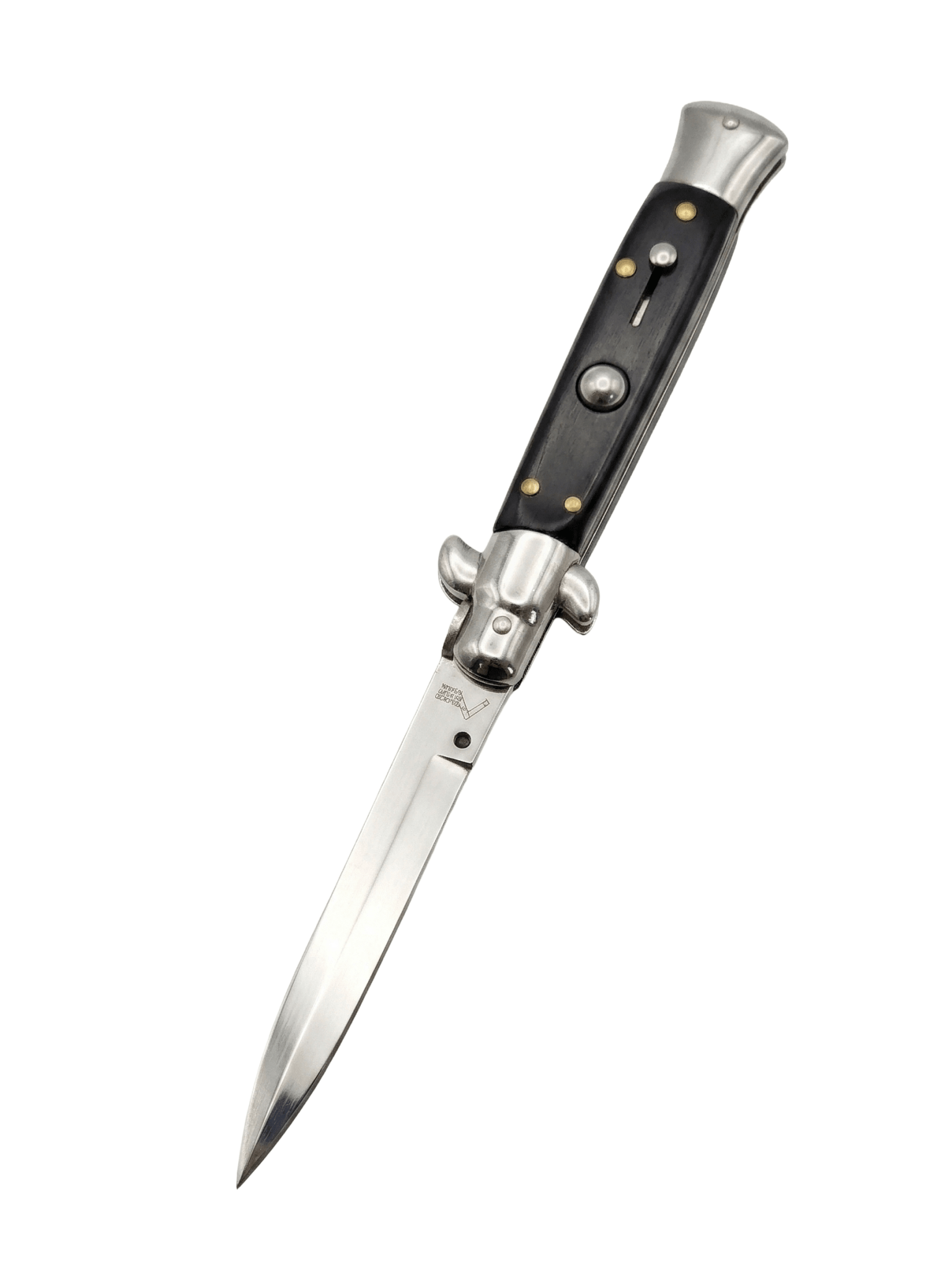 AKC 9 Italian Stiletto Dark Coffee Automatic Knife - (3.75 Bayonet)
