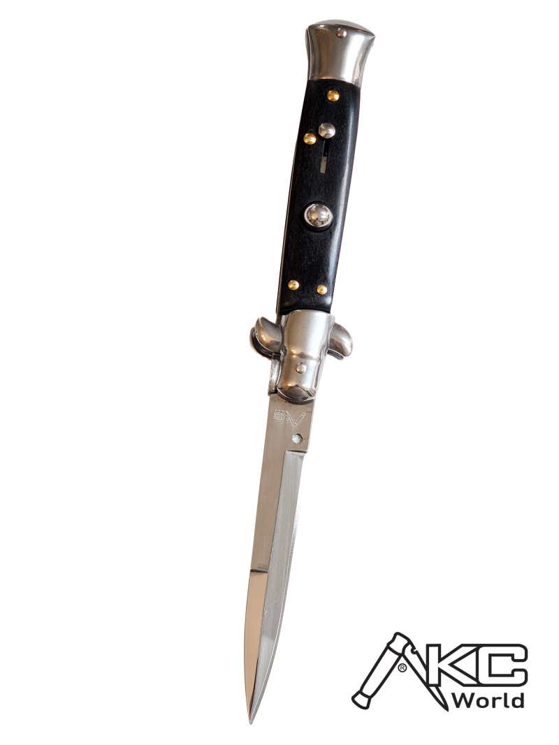 AKC 9" Italian Stiletto Dark Coffee Automatic Knife - (3.75" Bayonet).