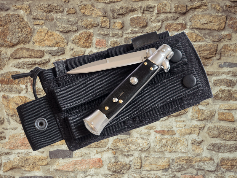 AKC 9" Italian Stiletto Dark Coffee Automatic Knife - (3.75" Bayonet).