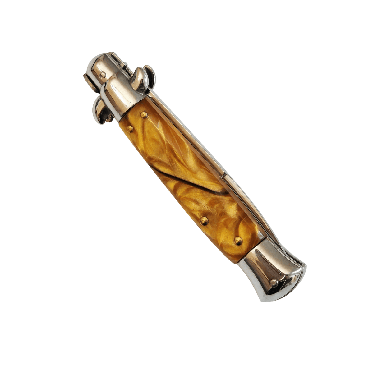 AKC 9" Italian Stiletto Gold Pearl Automatic Knife - (3.75" Bayonet)