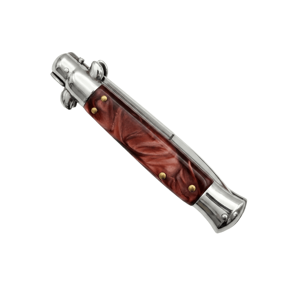 AKC 9" Italian Stiletto Maroon Pearl Automatic Knife - (3.75" Bayonet)