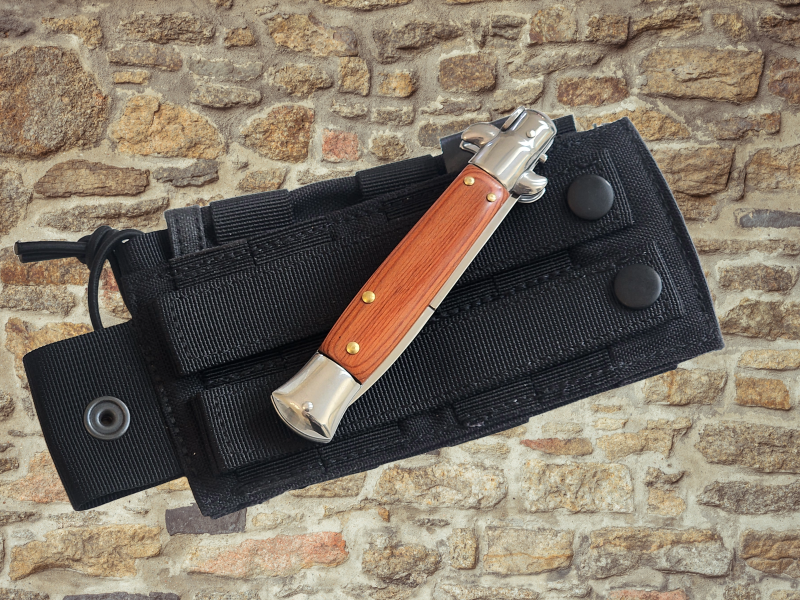 AKC 9" Italian Stiletto Wood Automatic Knife - (3.75" Bayonet).