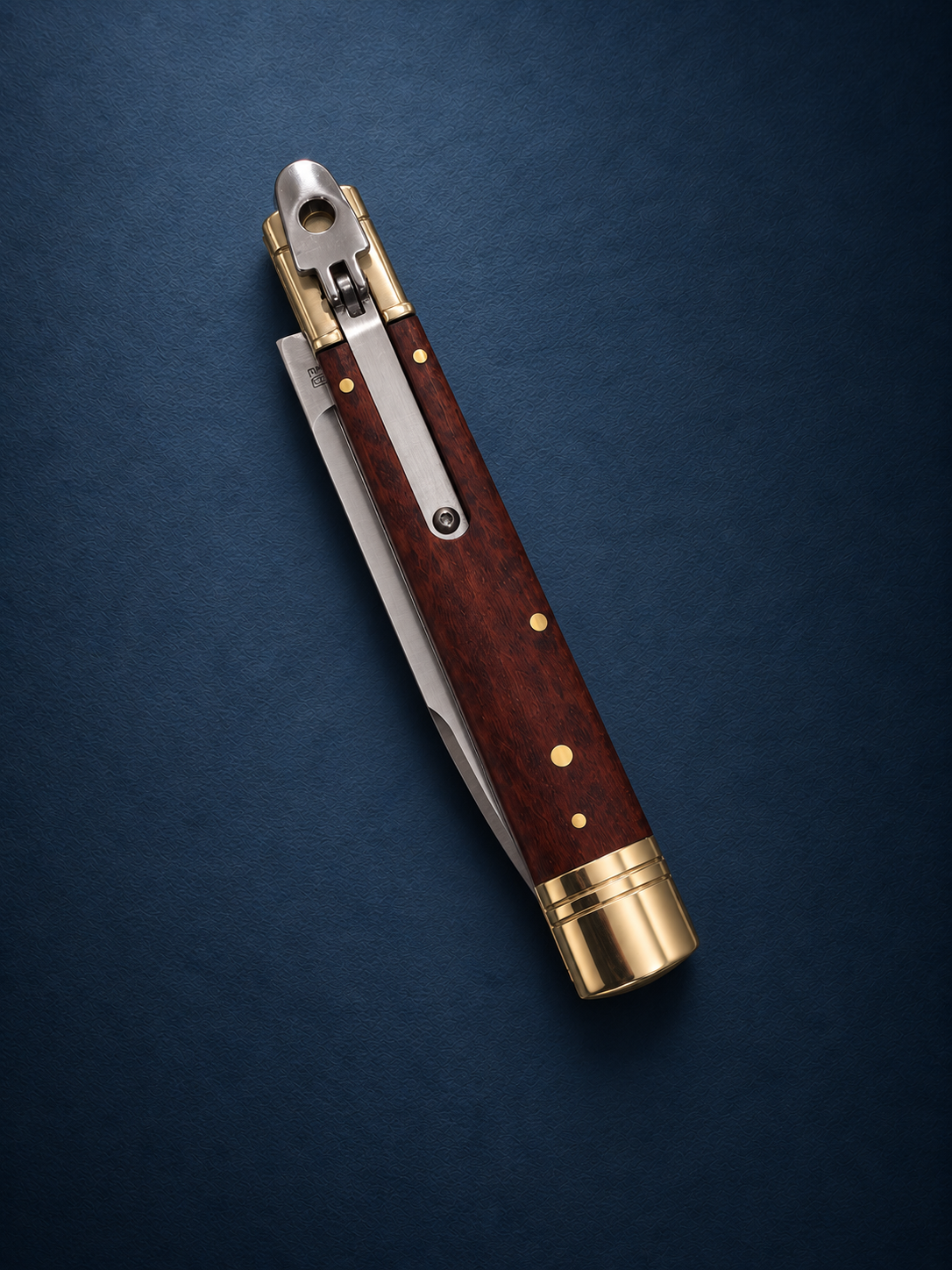 AKC 9 Leverlock Automatic Knife – Snakewood, 4 Satin Drop Point