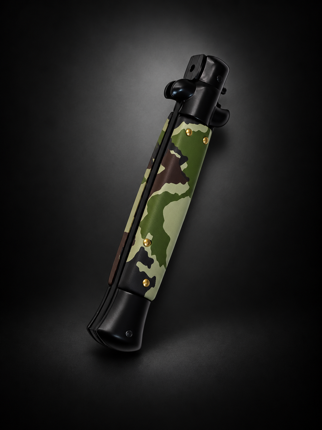 AKC 9 Tactical Edition Stiletto Camouflage Handle Knife – 3.75 Black Bayonet