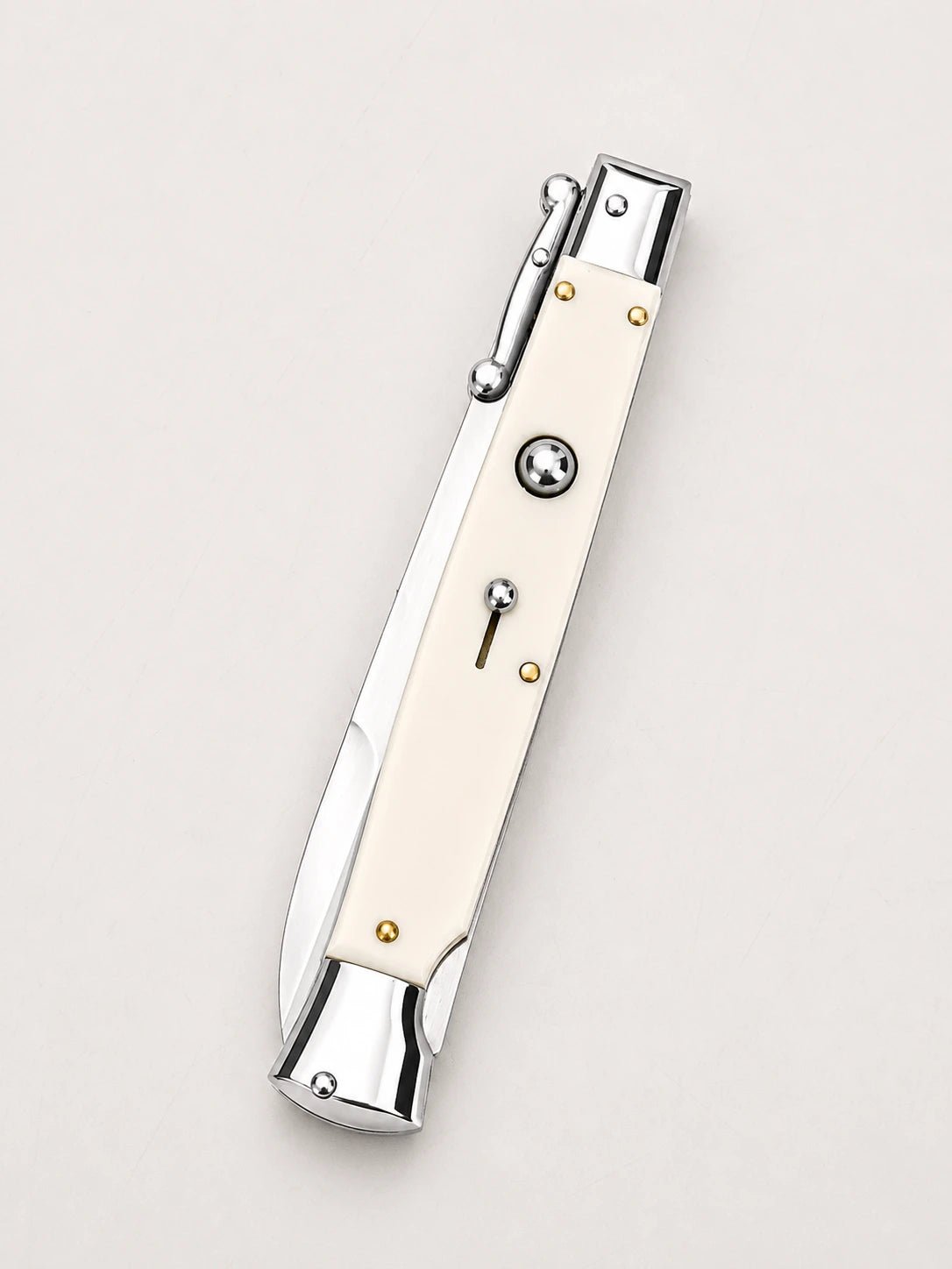 AKC Italian 11 Ivory Auto Swinguard - Polished Bayonet