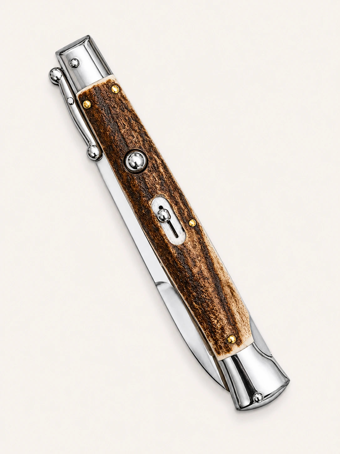 AKC Italian 11 Stag Auto Swinguard - Polished Bayonet