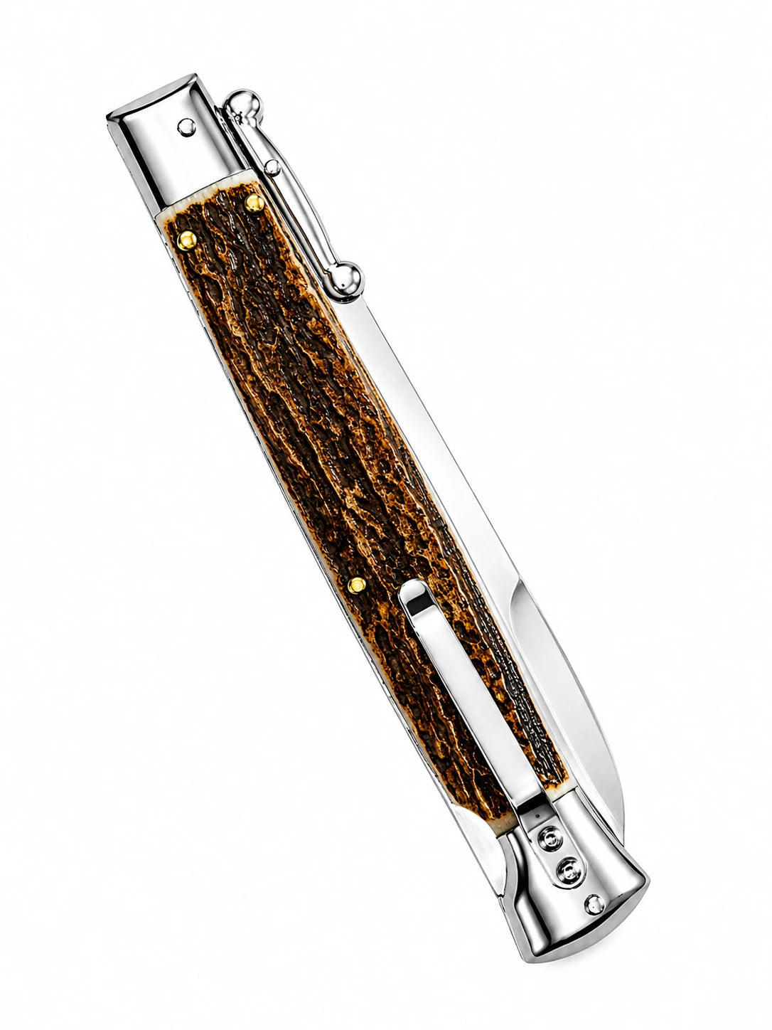 AKC Italian 11 Stag Auto Swinguard - Polished Bayonet